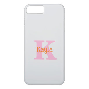 ピンク オレンジ ライトグレー グレー カスタムカラー クール iPhone 8 PLUS/7 PLUSケース