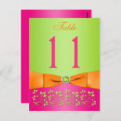 ピンク、オレンジ、ライムフローラテーブル番号ポストカード ポストカード (正面/裏面)