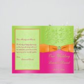 ピンク、オレンジ、ライムフローラ結婚式 プログラム (スタンド正面)