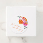 ピンク オレンジ ヴィブラント フローラル ブライダル シャワー サンクス フェイバータグ (インサイチュ)