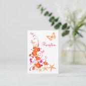 ピンク、オレンジ、白色の熱帯ビーチエンクロージャカード エンクロージャーカード (スタンド正面)