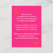 ピンク、オレンジ、白色の熱帯ビーチエンクロージャカード エンクロージャーカード (裏面)