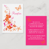 ピンク、オレンジ、白色の熱帯ビーチエンクロージャカード エンクロージャーカード (正面/裏面)