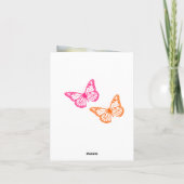 ピンク オレンジ 白 熱帯 フォト ありがとう カード (裏面)