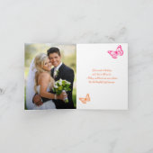 ピンク オレンジ 白 熱帯 フォト ありがとう カード (内部)