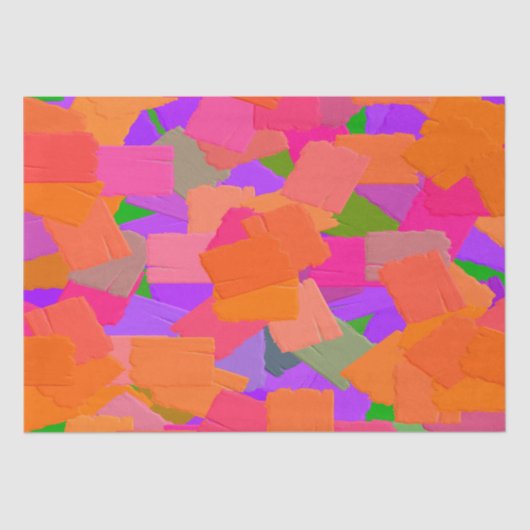 ピンク、オレンジ、紫の抽象芸術 薄葉紙 (正面)