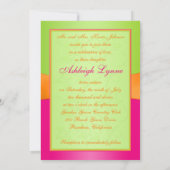 ピンク、オレンジ、緑のSweet sixteen招待状 招待状 (裏面)