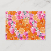 ピンク オレンジ 花柄 レシピをシェアする ブライダルシャワー エンクロージャーカード (裏面)