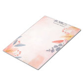 ピンク オレンジ 青 コーラル 花柄  デスクから ノートパッド (アングル)