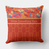 ピンク、オレンジ、黄色のポピー枕またはクッション クッション (裏面)