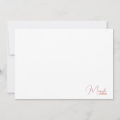 ピンク、オレンジ、黄色の抽象芸術フローラノートカード サンキューカード (裏面)