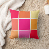 ピンク、オレンジ、黄色の正方形 クッション (ブランケット)