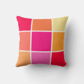 ピンク、オレンジ、黄色の正方形 クッション (裏面)
