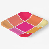 ピンク、オレンジ、黄色の正方形 ペーパープレート (傾斜あり)