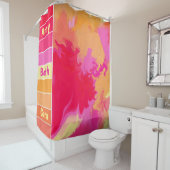 ピンク、オレンジ、黄色の水のカラーボックス シャワーカーテン (インサイチュ)