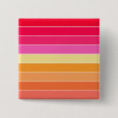 ピンク、オレンジ、黄色の水カラーのストライプ 缶バッジ (正面)
