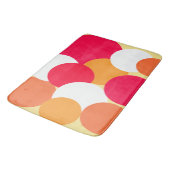 ピンク、オレンジ、黄色の水玉模様 バスマット (アングル)