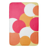 ピンク、オレンジ、黄色の水玉模様 バスマット (正面縦)