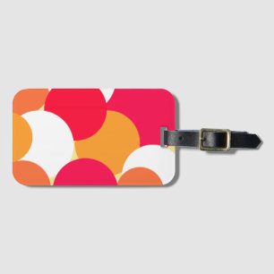 ピンク、オレンジ、黄色の水玉模様 ラゲッジタグ