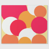 ピンク、オレンジ、黄色の水玉模様 ラッピングペーパー (フラット)