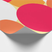 ピンク、オレンジ、黄色の水玉模様 ラッピングペーパー (角)