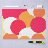 ピンク、オレンジ、黄色の水玉模様 薄葉紙 (クラフト)