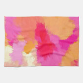 ピンク、オレンジ、黄色の水色 キッチンタオル (横)