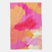 ピンク、オレンジ、黄色の水色 キッチンタオル (縦)