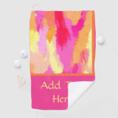 ピンク、オレンジ、黄色の水色 ゴルフタオル (インサイチュ)