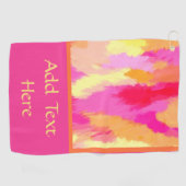 ピンク、オレンジ、黄色の水色 ゴルフタオル (横)