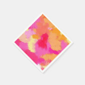 ピンク、オレンジ、黄色の水色 スタンダードカクテルナプキン (角)