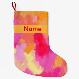 ピンク、オレンジ、黄色の水色 スモールクリスマスストッキング