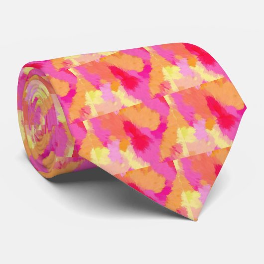 ピンク、オレンジ、黄色の水色 ネクタイ (ロール)