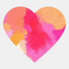 ピンク、オレンジ、黄色の水色 ハートシール