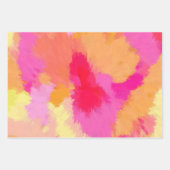 ピンク、オレンジ、黄色の水色 ラッピングペーパーシート (正面3)