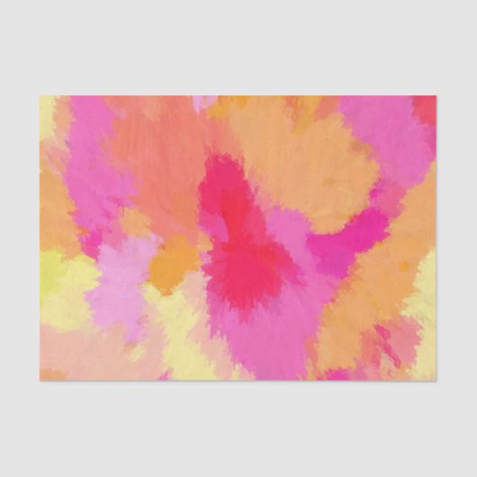 ピンク、オレンジ、黄色の水色 薄葉紙 (正面)