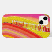 ピンク オレンジ 黄色の波 Case-Mate iPhoneケース (裏面 (横))