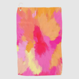 ピンク、オレンジ、黄色 ゴルフタオル