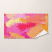 ピンク、オレンジ、黄色 バスタオルセット (ハンドタオル)