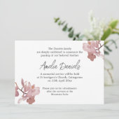 ピンク・オーキッド葬儀アナウンスメントカード 招待状 (スタンド正面)