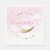 ピンク オーバー・ザ・ムーン ペーパーナプキン スタンダードランチョンナプキン (正面)