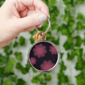 ピンク、カッコいいトレンディー、花のモダン抽象化 キーホルダー (手)