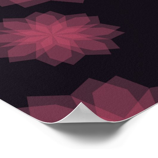 ピンク、カッコいいトレンディー、花のモダン抽象化 ポスター (角)