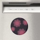 ピンク、カッコいいトレンディー、花のモダン抽象化 マグネット (インサイチュ (食洗機))