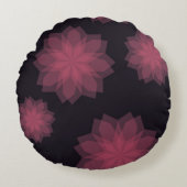 ピンク、カッコいいトレンディー、花のモダン抽象化 ラウンドクッション (正面)