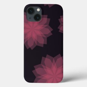 ピンク、カッコいいトレンディー、花のモダン抽象化 iPhone 13ケース