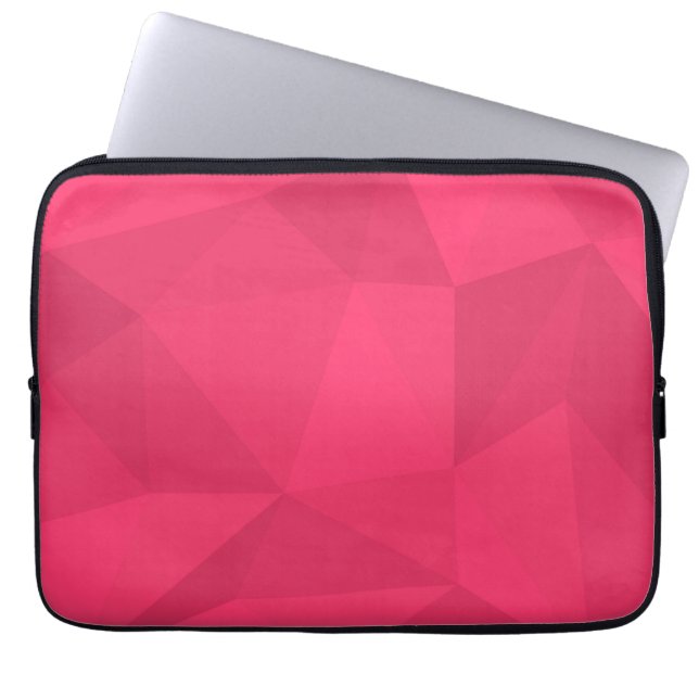 ピンク、カッコいい、ユニークトレンディー三角形イラストレーション ラップトップスリーブ (正面)