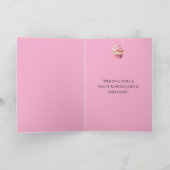 ピンク カップケーキ バースデー カード (内部)