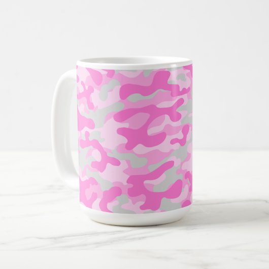 ピンク カモフラージュ コーヒーマグカップ (正面左)