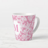 ピンク カモフラージュ モノグラムイニシャル カフェラテマグ (右アングル)
